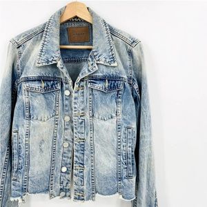 Blank NYC Denim Acid Wash Distressed hem Jean Jacket